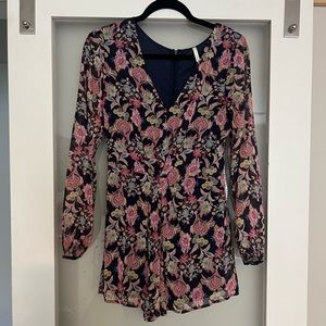 Floral long sleeve romper